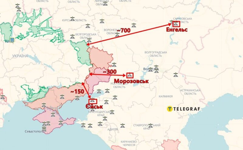 Десятки дронів атакували військові аеродроми в&nbsp;росії (фото, відео)